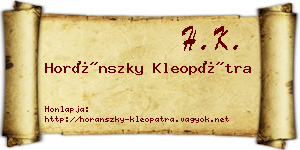 Horánszky Kleopátra névjegykártya